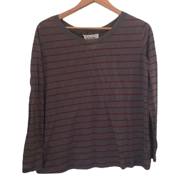 WE The Free Striped Burnout Long Sleeve Tee - Picture 1 of 7